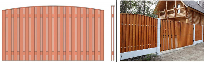 Модульный евро-забор типа шахматка. Для коттеджа, загородного дома