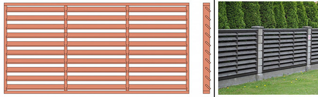 Модульный евро-забор типа жалюзи для коттеджа, загородного дома